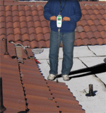 example of tile testing on a roof